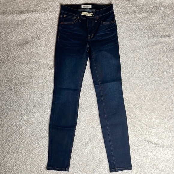 Madewell Jeans Denim 9" Mid-Rise Skinny Jeans Blayton Wash New With Tags NWT - Picture 5 of 11